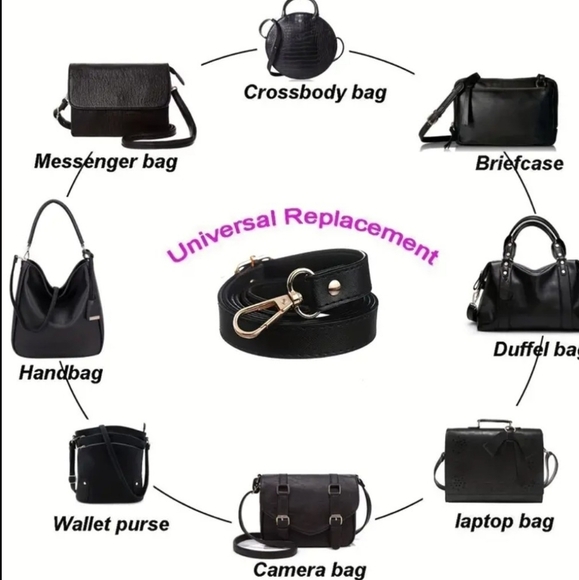 Replacement Crossbody strap for Bags Blue w/ silver hardware PU - Picture 3 of 4